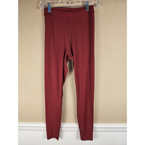 ALO Yoga Pants - Alo Womens‎ Red Ribbed Leggings XS